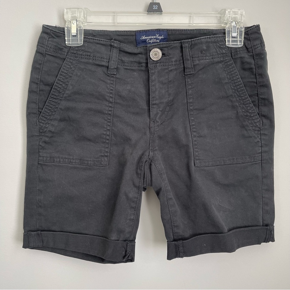 American Eagle Stretch Black Shorts 0